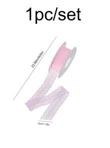 1 pieza Cinta de encaje de 22m de largo, ideal para envolver flores, decorar tartas, Día de San Valentín - Rosa - Ver 2