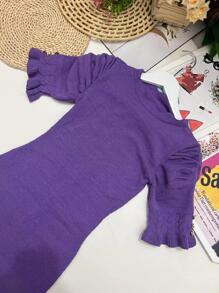 Women Sweater Dresses - 紫色 - 查看 2