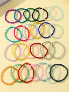 5pcs-20pcs Random Colorful Bead Elastic Bracelet - Multicolor - View 3