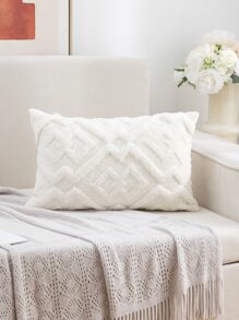 1 pièce Taie d'oreiller en peluche à motif géométrique (oreiller non inclus) housse de coussin décorative universelle de style bohème pour salon chambre maison, toutes saisons