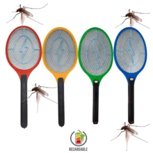 Rechargeable Electric Fly Killer Racket, Lightweight Mosquito Bat - Red - View 2