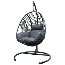 Nestfair Outdoor Indoor Wicker Swing Egg Chair with Cushion