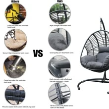 Nestfair Outdoor Indoor Wicker Swing Egg Chair with Cushion