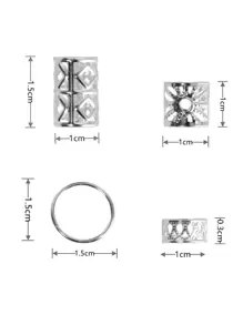 80pcs Women Silver Color Hair Braiding Rings For Dreads And Braids For Back To School Boho Hair Clips