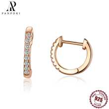 1對925純銀鋯石裝飾的簡約優雅圓鉤耳環,適合女性日常穿搭,是生日和紀念日禮物的不錯選擇