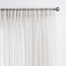 LANTIME  Sheer Curtains, Faux Linen Double Pleats Window Sheer Curtains Panels Drapery for Home, Hotel, Office, Set of 2 - 白色1 - 查看 1