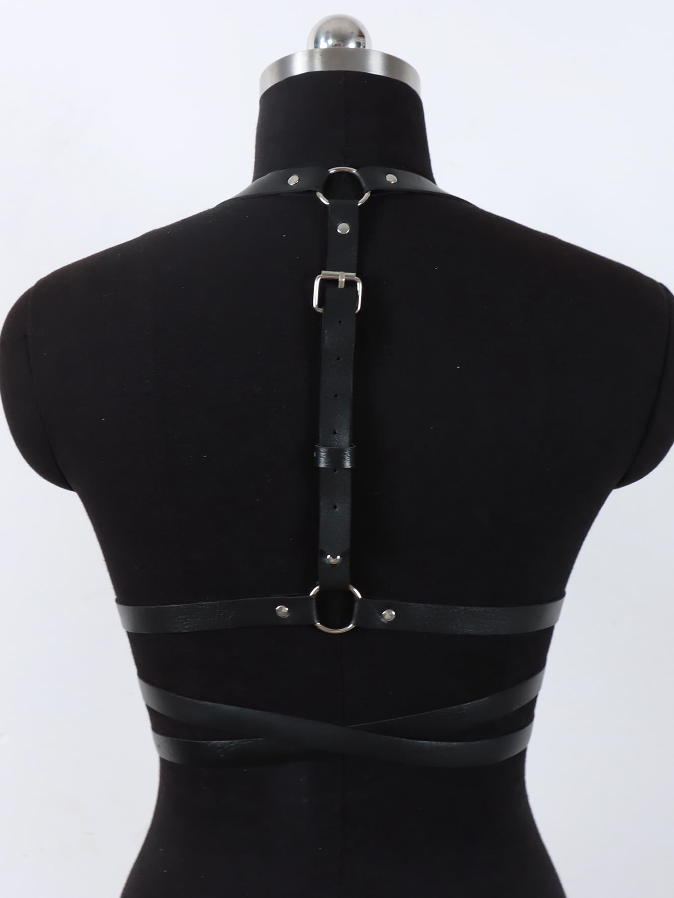 1pc Bondage Clothing Black Leather Pu Fetish Wear Waist Belt 