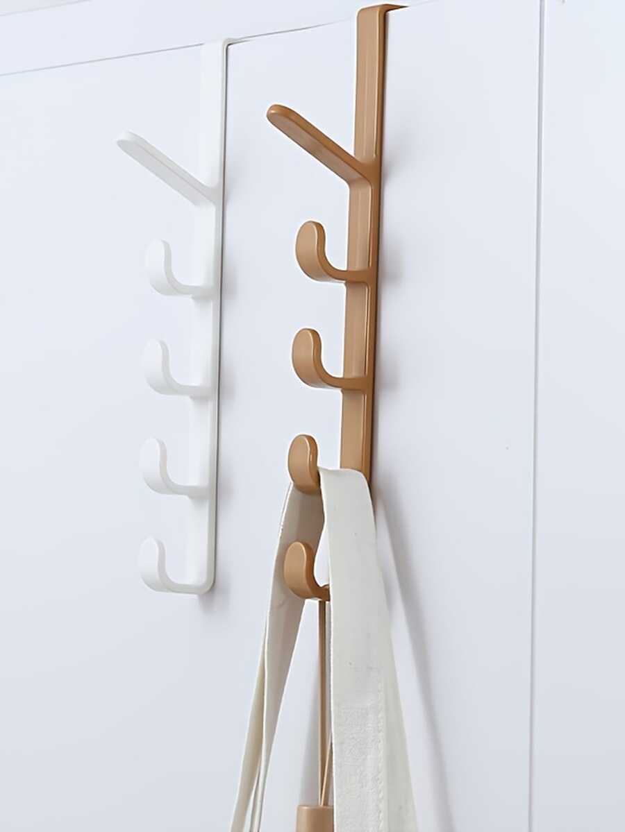 Cabinet, Wardrobe Hook, Door Hanging Hook, No Hole Clothes Hanger, Dormitory Rental Property, Storage Hook - Brown - View 1
