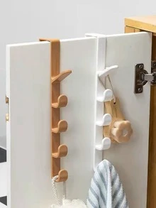 Cabinet, Wardrobe Hook, Door Hanging Hook, No Hole Clothes Hanger, Dormitory Rental Property, Storage Hook - Brown - View 2