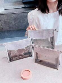 Toiletry Bag Clear Bag Waterproof For Makeup Tools Large Capacity Portable For Travel For Business For Bathroom For College Dorm Fashion Minimalist Transparent Travel Accessories Makeup Bag Makeup Bags Makeup Organizer Make Up Organizer Makeup Storage