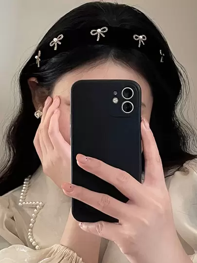 1pc Women's Faux Pearl & Rhinestone Bowknot Headband Royal,School,Hairband,Hair Hoop Headbands Hair Accessories Head Accessories