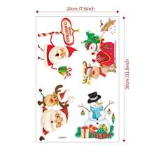 1入組聖誕節可拆式開關貼紙 - 有趣的聖誕老人和雪人壁貼 - 電燈開關窗戶裝飾,家庭聖誕節 Diy 藝術貼紙 - 彩色 - 查看 7