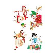 1入組聖誕節可拆式開關貼紙 - 有趣的聖誕老人和雪人壁貼 - 電燈開關窗戶裝飾,家庭聖誕節 Diy 藝術貼紙 - 彩色 - 查看 6