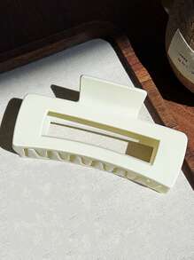 2 chiếc kẹp tóc hình vuông màu đen/trắng/bằng nhựa mờ để sử dụng hàng ngày và tắm thông thường - Đen và trắng - Xem 4