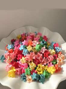 20入組彩色花朵迷你髮爪蝴蝶結 - 彩色 - 查看 1