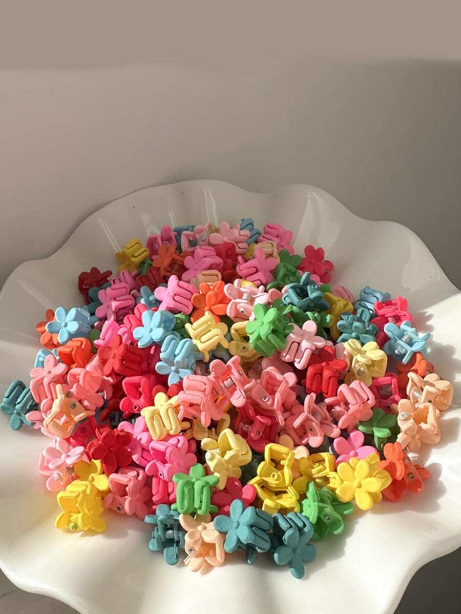 20入組彩色花朵迷你髮爪蝴蝶結 - 彩色 - 查看 1