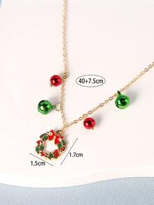 歐美風格聖誕合金聖誕老人,雪花,鈴鐺,馴鹿串珠項鏈