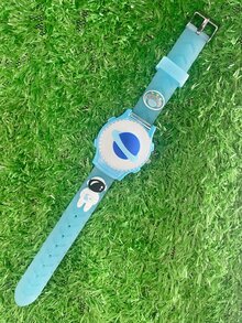 1pc Children's Led Light-Up Fingertip Gyroscope Watch, Blue Color, Cute And Fashionable - Baby Blue - View 3