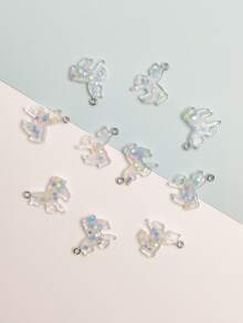 10 cái Đáng yêu Đầy màu sắc Hình con ngựa Mặt dây chuyền trang sức Đối với DIY Làm - trắng - Xem 3