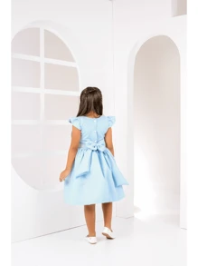 Young Girls Dresses - Baby Blue - View 6