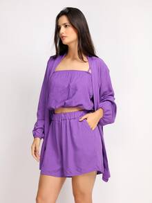 Women Two-piece Outfits - 紫羅蘭色 - 查看 6