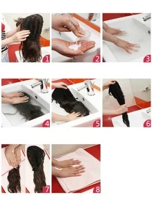 Synthetic Long Straight Claw Clip On Ponytail Hair Extensions Heat Resistant Pony Tail Hair Piece For Women Daily Party - Black - View 2