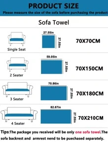 Bộ 1 Vỏ Bọc Sofa, Đệm Sofa Polyester Màu Nâu Cho Phòng Khách - màu nâu - Xem 5