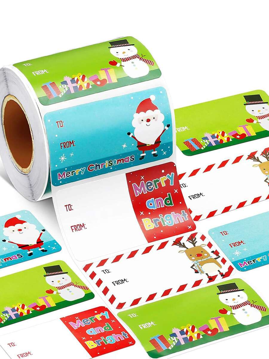 500pcs/roll Christmas Festival Gift Decoration Series Stickers Labels