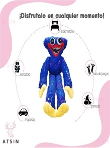 Peluche Huggy Wuggy Azul Brillitos 40 Cm Calidad Premium - Azul - Ver 3