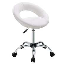 Adjustable Swivel Work Stool Task Chairs,White Massage Salon Home Office Facial Spa Medical Chair Stool Backrest Cushion & Wheels