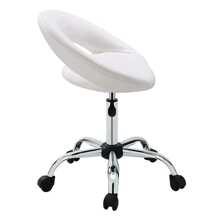 Adjustable Swivel Work Stool Task Chairs,White Massage Salon Home Office Facial Spa Medical Chair Stool Backrest Cushion & Wheels