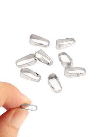 100pcs Stainless Steel Pendant Clasps Pinch Clip Bail Hooks Connectors For DIY Jewelry Making Findings Accessories Supplies