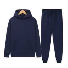 Conjunto de Pants y Sudadera Hoodie para Hombre - Azul Marino - Ver 1