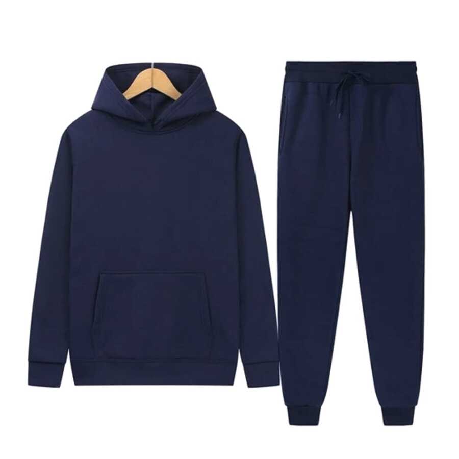Conjunto de Pants y Sudadera Hoodie para Hombre - Azul Marino - Ver 1