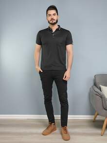 Men Polo Shirts - 黑色 - 查看 7