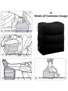 1pc Inflatable Foot Rest Pillow For Travel, Press-type Inflatable, Ultra Light Foldable, For Airplane Train For Car For Travel Business For Siesta, Adjustable Inflatable Footrest Stool For Men and Women Travel Essentials