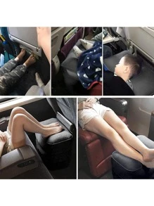 1pc Inflatable Foot Rest Pillow For Travel, Press-type Inflatable, Ultra Light Foldable, For Airplane Train For Car For Travel Business For Siesta, Adjustable Inflatable Footrest Stool For Men and Women Travel Essentials