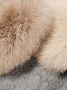 2 件冬季保暖内衬触屏手套，带心形图案 - 米色 - 查看 3