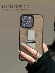 1pc Anti-Drop Phone Case With Card Holder, Compatible With IPhone 17, 17 Air, 16e/11/12/13/14/ 15 Pro Max, Galaxy S20 Ultra, Galaxy S21 Plus, Galaxy S21 Ultra, Galaxy S22 Plus, Galaxy S23/S24/S25 Ultra, Pixel 5A 5G, Pixel 6 Pro, Pixel 7, Pixel 7 Pro, Pixel 8, Pixel 8 Pro, Xperia 1 V, Xperia 5 V, Xperia 10 V - Mocha Brown - View 1