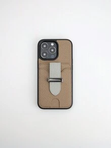 1pc Anti-Drop Phone Case With Card Holder, Compatible With IPhone 17, 17 Air, 16e/11/12/13/14/ 15 Pro Max, Galaxy S20 Ultra, Galaxy S21 Plus, Galaxy S21 Ultra, Galaxy S22 Plus, Galaxy S23/S24/S25 Ultra, Pixel 5A 5G, Pixel 6 Pro, Pixel 7, Pixel 7 Pro, Pixel 8, Pixel 8 Pro, Xperia 1 V, Xperia 5 V, Xperia 10 V - Mocha Brown - View 8