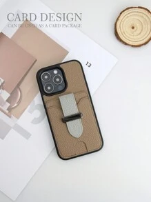 1pc Anti-Drop Phone Case With Card Holder, Compatible With IPhone 17, 17 Air, 16e/11/12/13/14/ 15 Pro Max, Galaxy S20 Ultra, Galaxy S21 Plus, Galaxy S21 Ultra, Galaxy S22 Plus, Galaxy S23/S24/S25 Ultra, Pixel 5A 5G, Pixel 6 Pro, Pixel 7, Pixel 7 Pro, Pixel 8, Pixel 8 Pro, Xperia 1 V, Xperia 5 V, Xperia 10 V - Mocha Brown - View 6