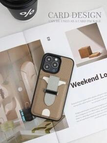 1pc Anti-Drop Phone Case With Card Holder, Compatible With IPhone 17, 17 Air, 16e/11/12/13/14/ 15 Pro Max, Galaxy S20 Ultra, Galaxy S21 Plus, Galaxy S21 Ultra, Galaxy S22 Plus, Galaxy S23/S24/S25 Ultra, Pixel 5A 5G, Pixel 6 Pro, Pixel 7, Pixel 7 Pro, Pixel 8, Pixel 8 Pro, Xperia 1 V, Xperia 5 V, Xperia 10 V - Mocha Brown - View 7