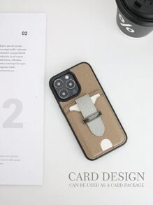 1pc Anti-Drop Phone Case With Card Holder, Compatible With IPhone 17, 17 Air, 16e/11/12/13/14/ 15 Pro Max, Galaxy S20 Ultra, Galaxy S21 Plus, Galaxy S21 Ultra, Galaxy S22 Plus, Galaxy S23/S24/S25 Ultra, Pixel 5A 5G, Pixel 6 Pro, Pixel 7, Pixel 7 Pro, Pixel 8, Pixel 8 Pro, Xperia 1 V, Xperia 5 V, Xperia 10 V - Mocha Brown - View 4