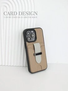 1pc Anti-Drop Phone Case With Card Holder, Compatible With IPhone 17, 17 Air, 16e/11/12/13/14/ 15 Pro Max, Galaxy S20 Ultra, Galaxy S21 Plus, Galaxy S21 Ultra, Galaxy S22 Plus, Galaxy S23/S24/S25 Ultra, Pixel 5A 5G, Pixel 6 Pro, Pixel 7, Pixel 7 Pro, Pixel 8, Pixel 8 Pro, Xperia 1 V, Xperia 5 V, Xperia 10 V - Mocha Brown - View 5