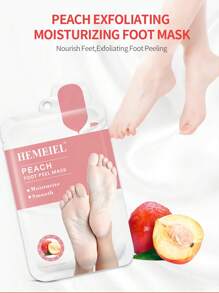 HEMEIEL 1/3/5/7 Pares de Máscara Exfoliante de Melocotón para Pies, Adecuada para Piel de Pies Seca, Envejecida y Agrietada, Máscara Hidratante Que Elimina las Células Muertas de la Piel, Para Hombres y Mujeres - Blanco - Ver 4