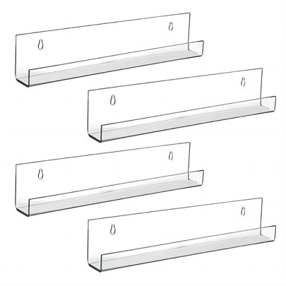 2/3/4 peças Suporte para discos de acrílico transparente - Prateleira para álbuns montada na parede e suporte para exibição de LP para colecionadores de discos - Organizador de decoração para casa branca para sala de estar e banheiro Decoração para casa de outono Decoração de quarto