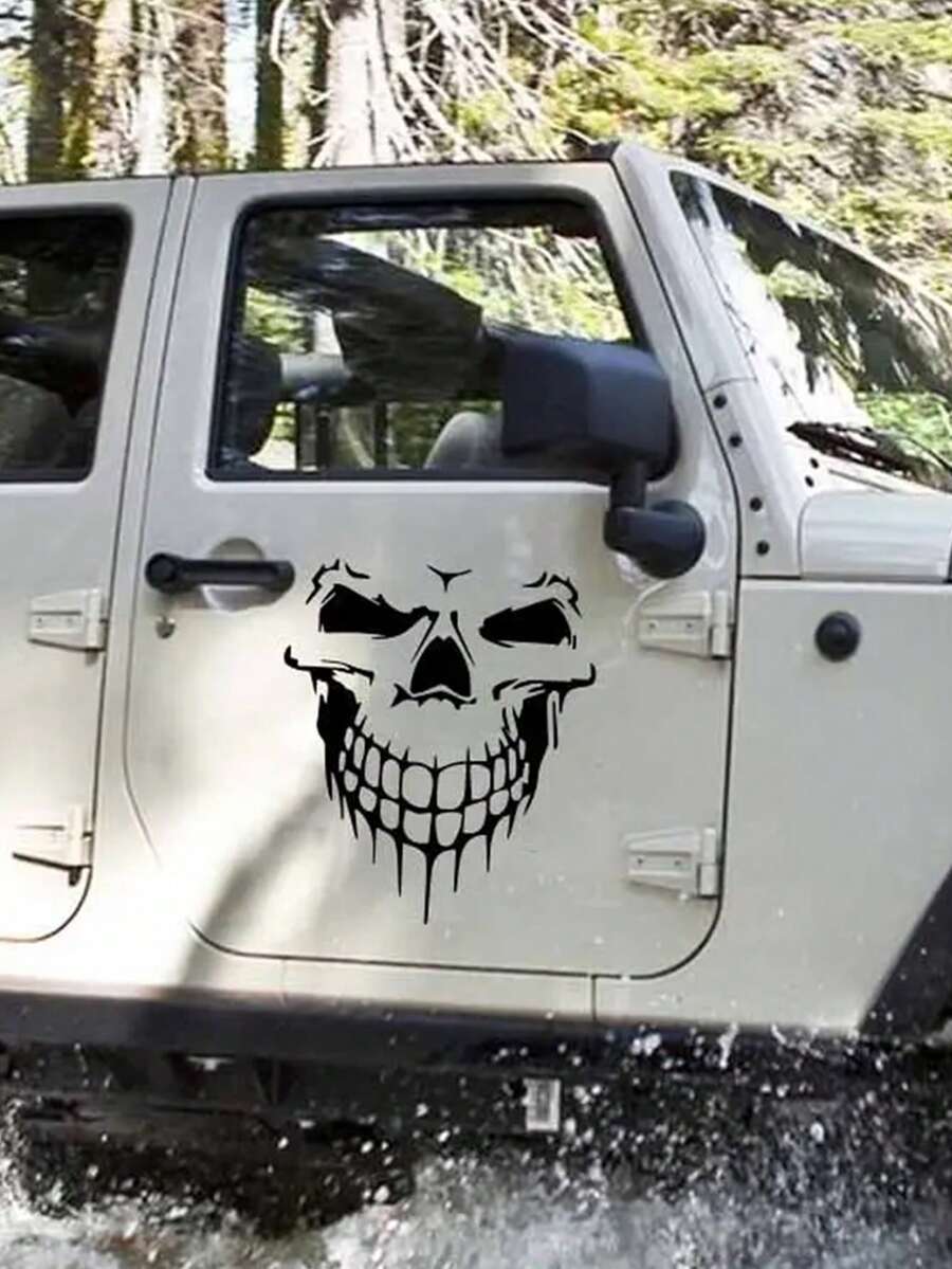 1入創意骷髏車貼貼在引擎蓋車貼貼在側門上