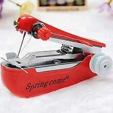 1pc Mini Portable Handheld Sewing Machine - Red - View 4