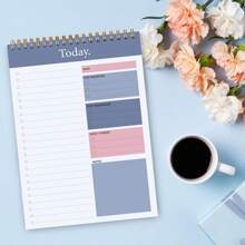 Trees Công cụ lập kế hoạch hàng ngày không ghi ngày Danh sách việc cần làm Notepad Undated 52 tờ Notepad xé ra Danh sách kiểm tra xoắn ốc Công cụ sắp xếp năng suất, 9,8 * 6,5 inch - Màu tím - Xem 4