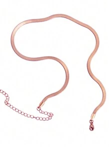Nooxian Minimalist Chain Necklace - Rose Gold - View 2